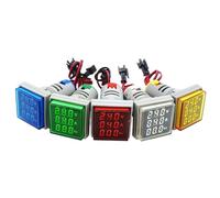 1PC LED Numérique Tension Courant Indicateur Carré Panneau Compteur Trou 22mm Avec 0-100ACT Voltmètre Ampèremètre Fréquence(50R)