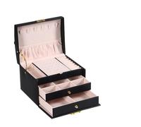 1PC, Lock Arch Three Layer Jewelry Box, Suitable For All Kinds Of Storage Pour Bagues, Colliers, Et Bracelets(Black)