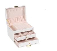 1PC, Lock Arch Three Layer Jewelry Box, Suitable For All Kinds Of Storage Pour Bagues, Colliers, Et Bracelets(White)