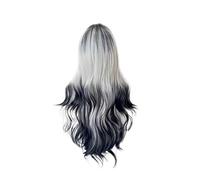 1pc Long Body Wave Black And Gray Ombre Cosplay Wigs Heat Resistant Synthetic Bangs Natural Lolita For Women Halloween(1)