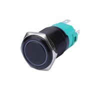1pc/lot 16mm 12V PushButton Blue Ring LED Illuminated Metal Black Push Button Switch NWPNLXEA(LATCHING_12V)