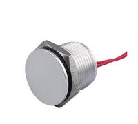 1pc/lot IP68 19mm NO Flat Head Momentary Wire Aluminum Oxidation Push Button Piezo Switch NWPNLXEA(Stainless steel)