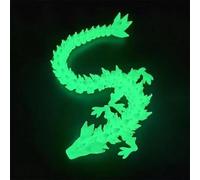 1pc Luminous Green Crystal Dragon with Egg 3D Printed Dragon Figurine Home Car Ornament Fantasy Gift Idea