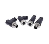 1Pc M12 Sensor connector waterproof straight angle male female screw threaded plug coupling 3 4 5 8 Pin NWPNLXEA(Angle Male PG7,8P)