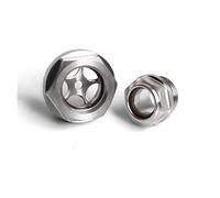 1pc M12x1.25 Male Stainless Steel Hex Head Oil Sight Glass Window