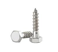 1pc M6/M8/M10/M12 Vis à bois auto-taraudeuse à tête hexagonale en acier inoxydable, M10x65mm