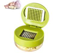 1PC Manual Garlic Twister & Masher, Mini Garlic Chopper and Press with Container, Stainless Steel Blades, for Kitchen Cooking and Food Prep