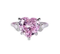 1pc micro-incrusté zircon rose diamant amour pêche coeur anneau féminin de luxe de luxe niche tempérament bijoux à la main pour les femmes