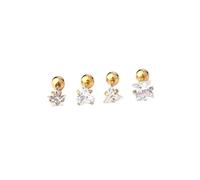 1Pc Mini coeur étoile Zircon boucles d'oreilles femmes acier inoxydable Tragus conque tour hélice Lobe oreille vis Piercing bijoux Design attrayant