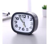 1Pc Mini Réveil Simple Horloge de Table Silencieuse pour la Maison Décoration de Chevet(Carré Noir)