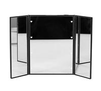 1pc Miroir de Trois Panneaux Pliable 8 LEDs Lumineux Miroir de Maquillage de Table Miroir Cosmétique réglable pour Femmmes 2 Couleurs