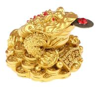 1pc Money Frog Gold Lucky Frog and Toad Feng Shui Money Frog with Coin Fortune Toad Figurines Figurines Charme de Richesse Cadeaux de Grenouille pour la Voiture, la Maison et Le décor de Bureau