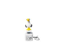 1PC Mouette Mine Porte-clés Bouton avec Son Réel et Lumière LED, Rechargeable Clavier Clicker Fidget Jouets Soulagement du Stress Fabricant de Bruit Animal Keycaps Drôle Cadeaux