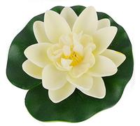 1Pc Mousse Flottante Artificielle Fleurs De Lotus Faux Nénuphars pour Étang Piscine Aquarium Fish Tank Fête De Mariage Événement Spécial Décoration Lait Blanc