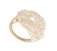 1pc Natural Pearl Ring Creative Decorative Dinger Ring pour les fêtes Fabriqué à la main Bijoux de perle d'eau fraîche présente l'accessoire de mode chic pour les femmes