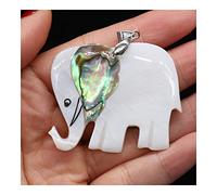 1PC NATUREL BLANC NATURE DE PERL Shell Pendant Lucky Elephant Sequhels Charms For DIY Collier Faire des bijoux Constatations Ornements (Couleur: B-48X40MM) (CA40X45MM A)