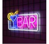 1pc Neon LED Bar Néon Lettre Art Mural Enseigne Lumineuse jolie Lampe Néon pour Bar Club Party Deco Cadeau Décoration Fête,4222cm