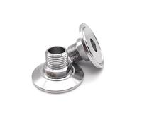 1pc NPT Male Thread 1/2" 304 Stainless Steel Three Clamp Ferrule 50.5mm Homemade Water Oil Adapter YZWRWRMKTB