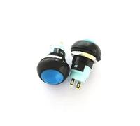 1PC PBS-33A 12mm 2Pin Round Self Lock Push Button Switch Waterproof Switch NWPNLXEA(1PC Blue)