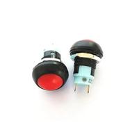1PC PBS-33A 12mm 2Pin Round Self Lock Push Button Switch Waterproof Switch NWPNLXEA(1PC Red)