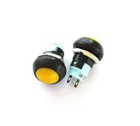 1PC PBS-33A 12mm 2Pin Round Self Lock Push Button Switch Waterproof Switch NWPNLXEA(1PC Yellow)