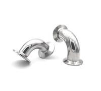 1PC Pipe OD 63 mm Ferrule 77.5 Tri Clamp Three-clip 90 Degree Elbow SS304 Stainless Steel Plumbing Fittings