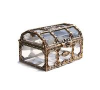 1pc Plastique Transparent Pirate Treasure Box coffres KeepSake Storage Box Bitcoin Rangement Case Organisateur de bijoux pour les enfants et les adultes, Boîtes à coffres pour jouets