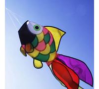 1pc Poisson Arc-En-Ciel Cerf-Volant Manche À Air Décor De Jardin En Plein Air Enfants Ligne Blanchisserie Enfants Jouets