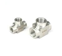 1pc Pressure 4000 PSI M10x1 Metric Thread Female Tee 3 Way Pipe Fitting 304 Stainless Steel Water Gas Oil