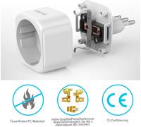 1Pc Prise Adaptateur Italie, Adaptateur De Voyage Europe Francaise Fr 2 Broches Vers Italie 3 Broches Pour Italie, Syrie, Uruguay, Chili, Maldives, Type L, Blanc[Z4505]