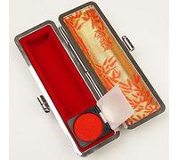 1PC PU japonais Hanko Chop Case, boîte de timbre de nom japonais, boîte en cuir de sceau boîte de sceau de corne ronde boîte de timbre rond boîte de sceau japonais et/15