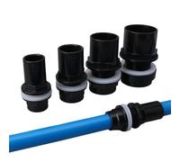 1pc PVC Pipe Connector 20mm 25mm 32mm 40mm 50mm, Black Aquarium Fitting for Fish Tank Drainage and Garden Irrigation(32mm)