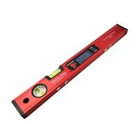 1pc Rapporteur numérique Angle Inclinomètre Niveau électronique 360 degrés avec/sans aimants Niveau pente 400 mm(Red with magnets)