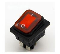 1pc Red Latching Rocker Toggle Switch IP55 4Pin 2Position AC250V/16A LED illuminated