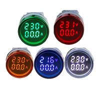 1pc Rond LED Double Affichage AC Amp Volt Ampèremètre Voltmètre Ampèremètre Numérique Tension Courant Ampèremètre Indicateur 60-500V 220V 100A(Blue,300A_SQUARE_AC 500V 100A)