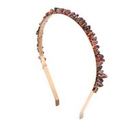1pc Rose Quartzs Bandeaux for Femmes Irrégulier Gravier Pierre Naturelle Cristal Améthystes Citrines Aigues-marines Cheveux Créoles Bijoux(Rhodonite)