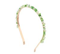 1pc Rose Quartzs Bandeaux for Femmes Irrégulier Gravier Pierre Naturelle Cristal Améthystes Citrines Aigues-marines Cheveux Créoles Bijoux(Green Agate)