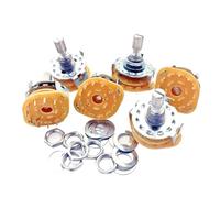 1Pc RS25 6mm Tige moletée Montage sur panneau 1P4T 1P8T 1P11T 1P12T 2P3T 2P4T 2P5T 2P6T Sélecteur de commutateur à bande rotative(1P4T)