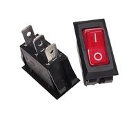 1PC ship type switch R-2-110-CPL-BR three-pin on/off red light rocker switch 32 * 16.5mm Controls Switches
