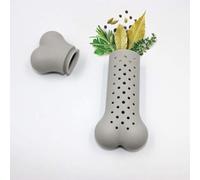 1pc Silicone Bone Modeling Strainer Flower Tea Herb Spice Filter Soup Sauce Bag Household Kitchen Accessories-Gray or pink