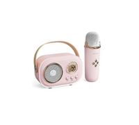 (1pc Speaker,Pink)Bluetooth Speaker With 1-2 Wireless Microphone Support Karaoke TF Card FM Play HIFI Bass Handsfree Call Children's Birthday Gift
