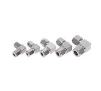 1PC Stainless Steel Pipe Fittings 304 Two Ferrule O.D 3/8" 90 Degree Curve Tube Fitting Ferrule Connector