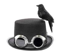 1pc steampunk top chapeau avec corbeau et verres décoratifs pour le cosplay d'Halloween