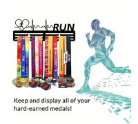 1pc Style bohème médaille en métal support suspendu course, chemin de Marathon affichage pour médailles et chapeaux, décoration intérieure pour salon, cuisine, noir