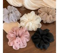 1pc Style Élégant femmes oversize satin de soie corset fille Hair bundle cheveux épais complet sans endommager les cheveux,élastique pour queue de cheval (black)