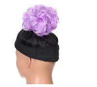 1pc Synthetic Hair Bun Women's Natural Curly Messy Hairpieces Extensions Purple Deep Light With Rubber Band(2403)