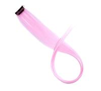 1pc Synthetic Hair Extension Long Straight Clip In Fake Hairpieces Clip-in One Piece Pink Black(20)