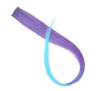 1pc Synthetic Hair Extension Long Straight Clip In Fake Hairpieces Clip-in One Piece Pink Black(50H)