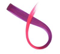 1pc Synthetic Hair Extension Long Straight Clip In Fake Hairpieces Clip-in One Piece Pink Black(56H)