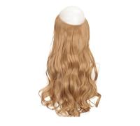 1pc Synthetic Hair Extensions No Clip In Artificial Natural Fake Hairpiece Blonde Red Black Curly Women's False Piece Extension(C103,22inches)